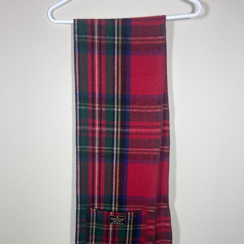 PATRICK KING WOOLEN CO Pocket Scarf Red Deluxe Wool Tartan Plaid Royal Stewart! - Picture 5 of 5